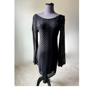 Free People Black Crochet Bodycon Dress